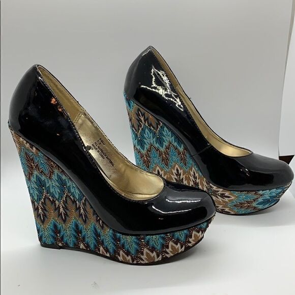 Steve Madden P-Elli platform black paten leather - Picture 3 of 8